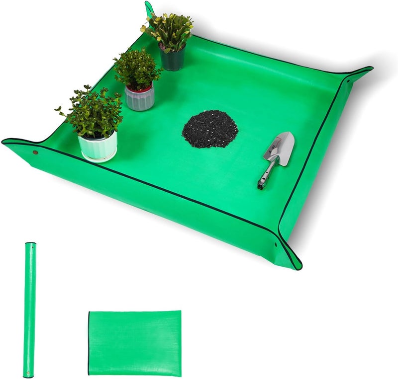 WondMall 26.8" x 26.8" Plant Repotting Mat Waterproof Transplanting Mat Indoor Succulent Potting Mat Portable Gardening Watering mat Square and Foldable Garden mat - Image 1